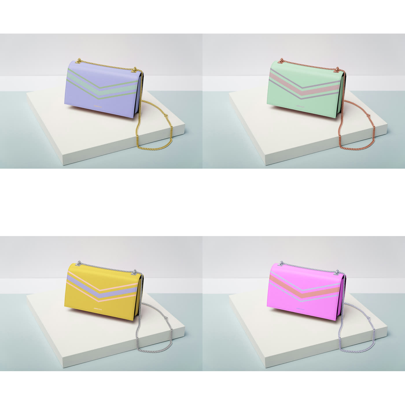 Same product finished across four colorways to a single retouch standard.